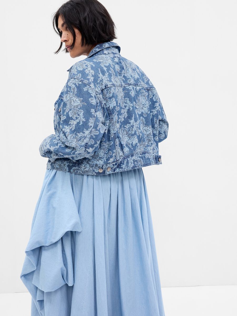 Giacca corta in denim stampa LoveShackFancy_3