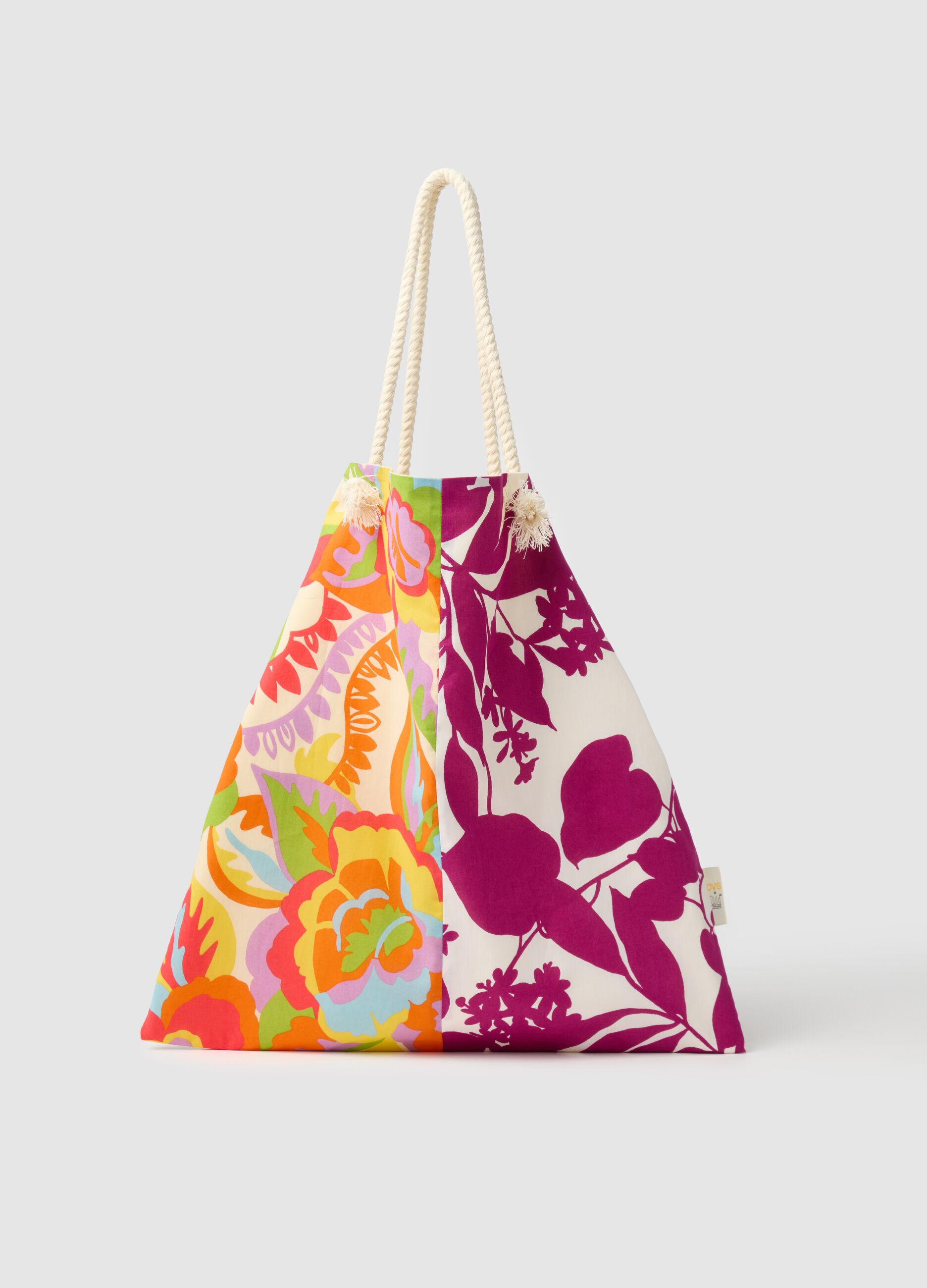 Borsa shopper da donna in puro cotone multicolor QUID