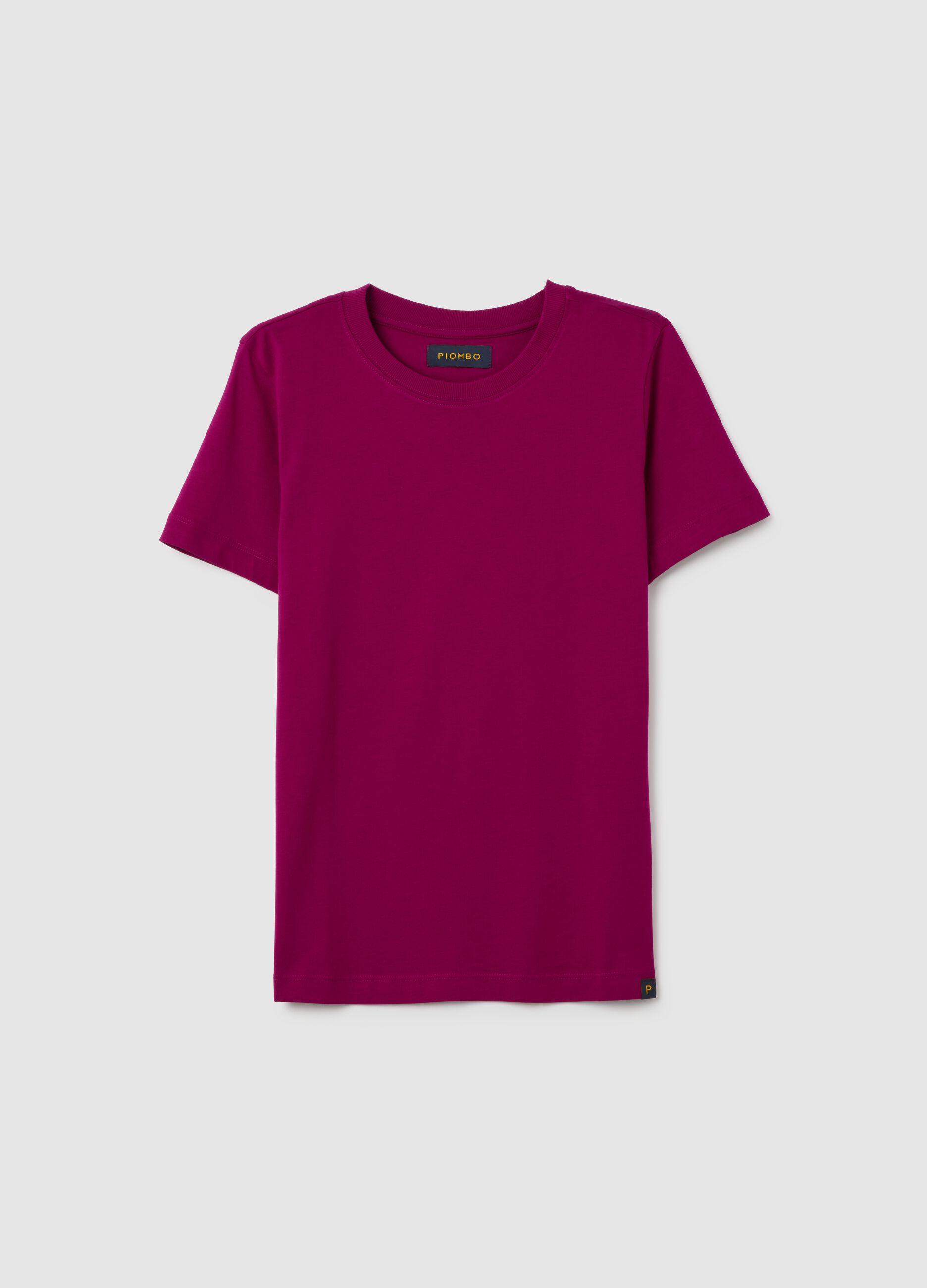 Purple pure cotton regular fit t-shirt