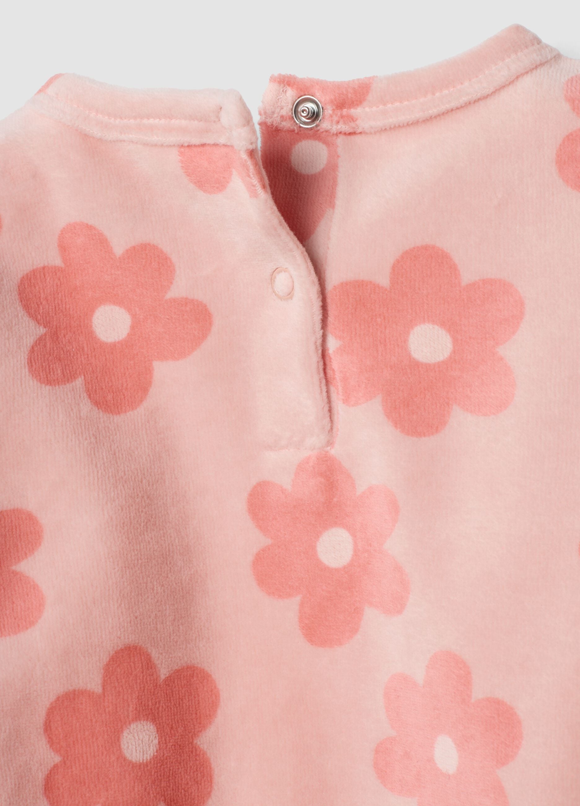 Light pink cotton-blend crew-neck pyjamas