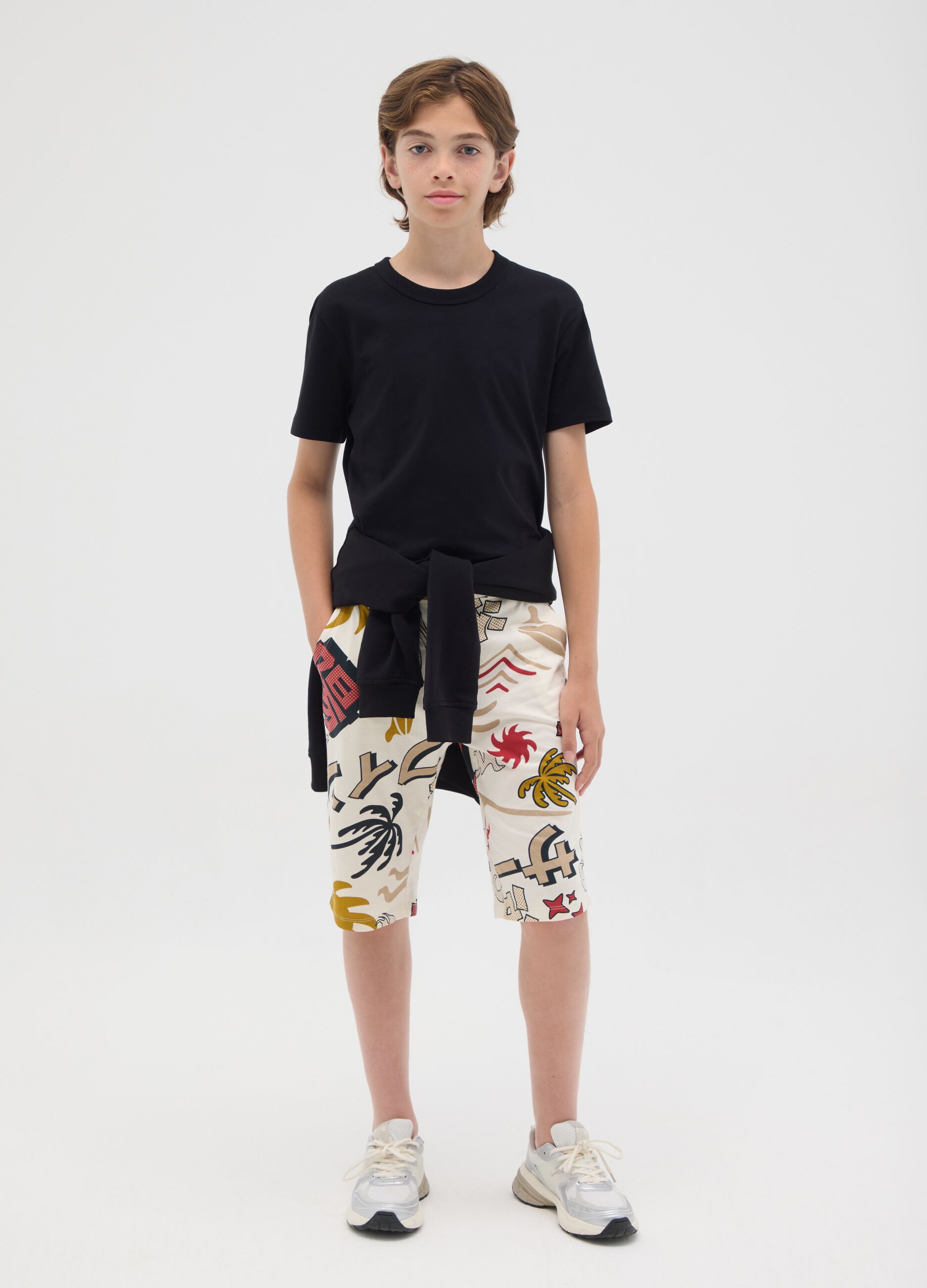 Boys' multicolour pure cotton regular fit shorts