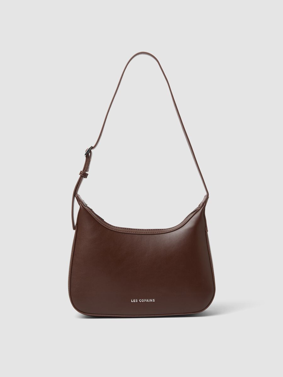 Borsa marrone a spalla con tracolla regolabile_0