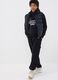 Black pure cotton relaxed cargo joggers for boys_0