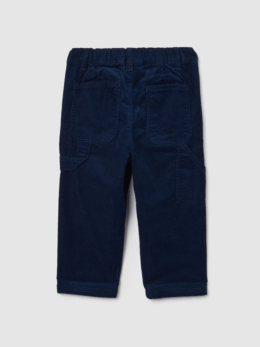 Boys' pure cotton blue trousers, regular fit_1