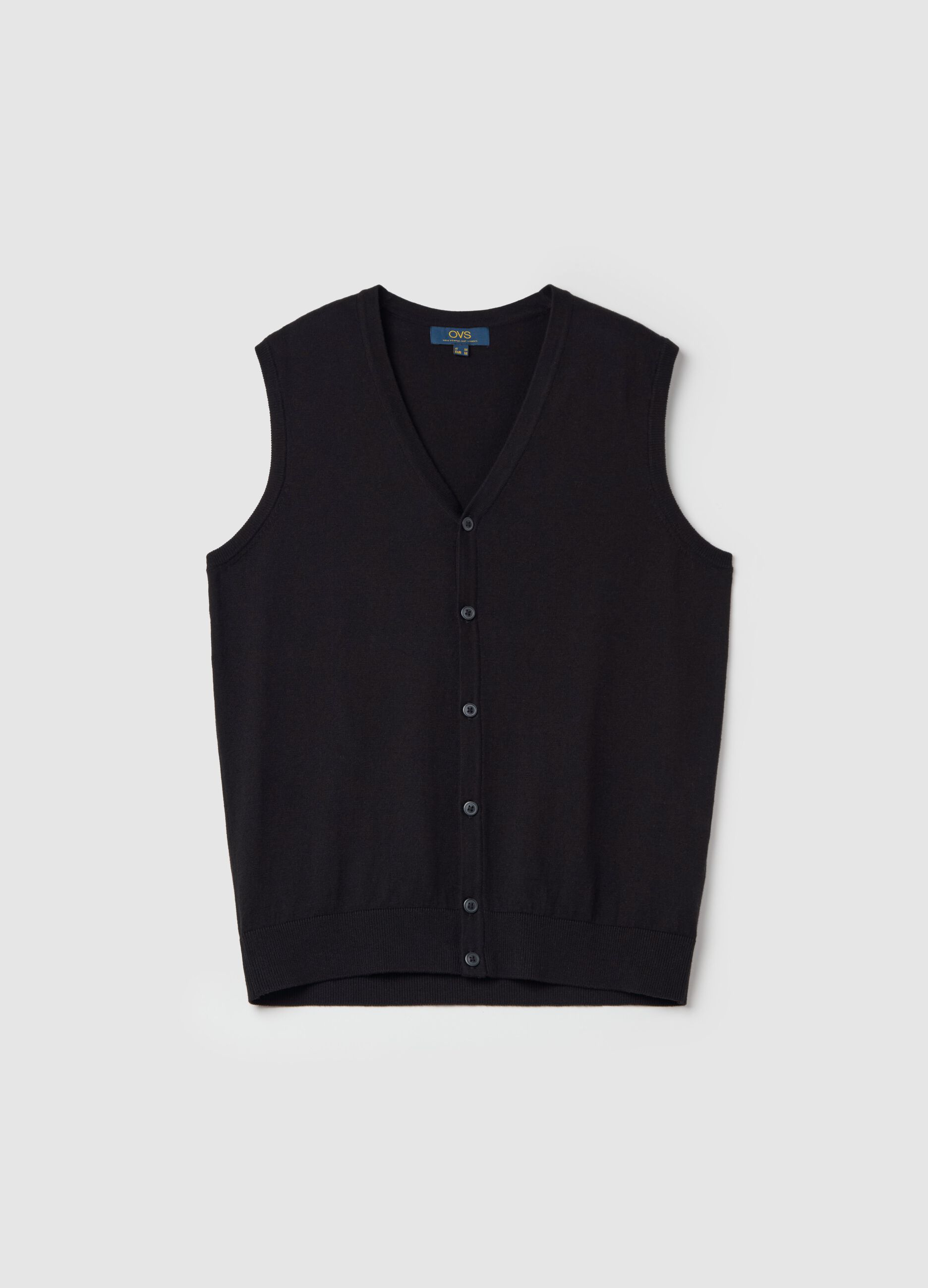 Gilet con scollo a V e bottoni
