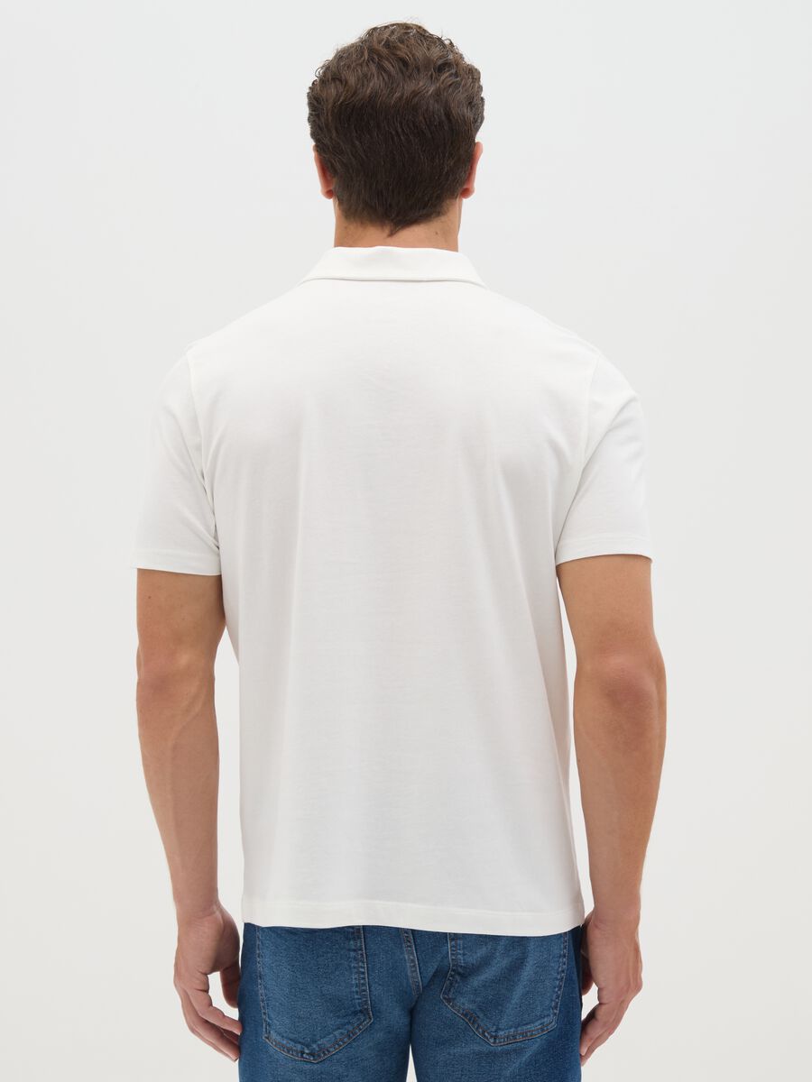 Men's pure cotton white polo regular fit_3