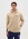 Beige cotton-blend hoodie with zip_0