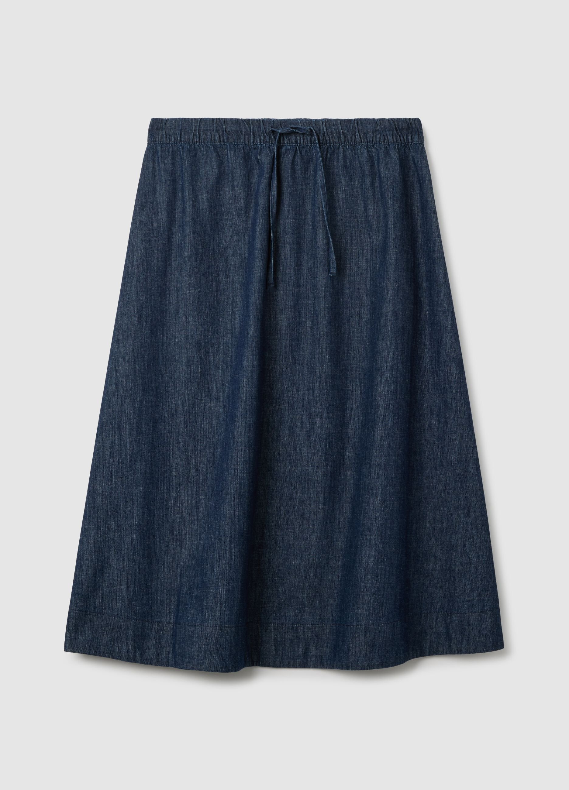 Pure Cotton Denim Skirt Regular Fit