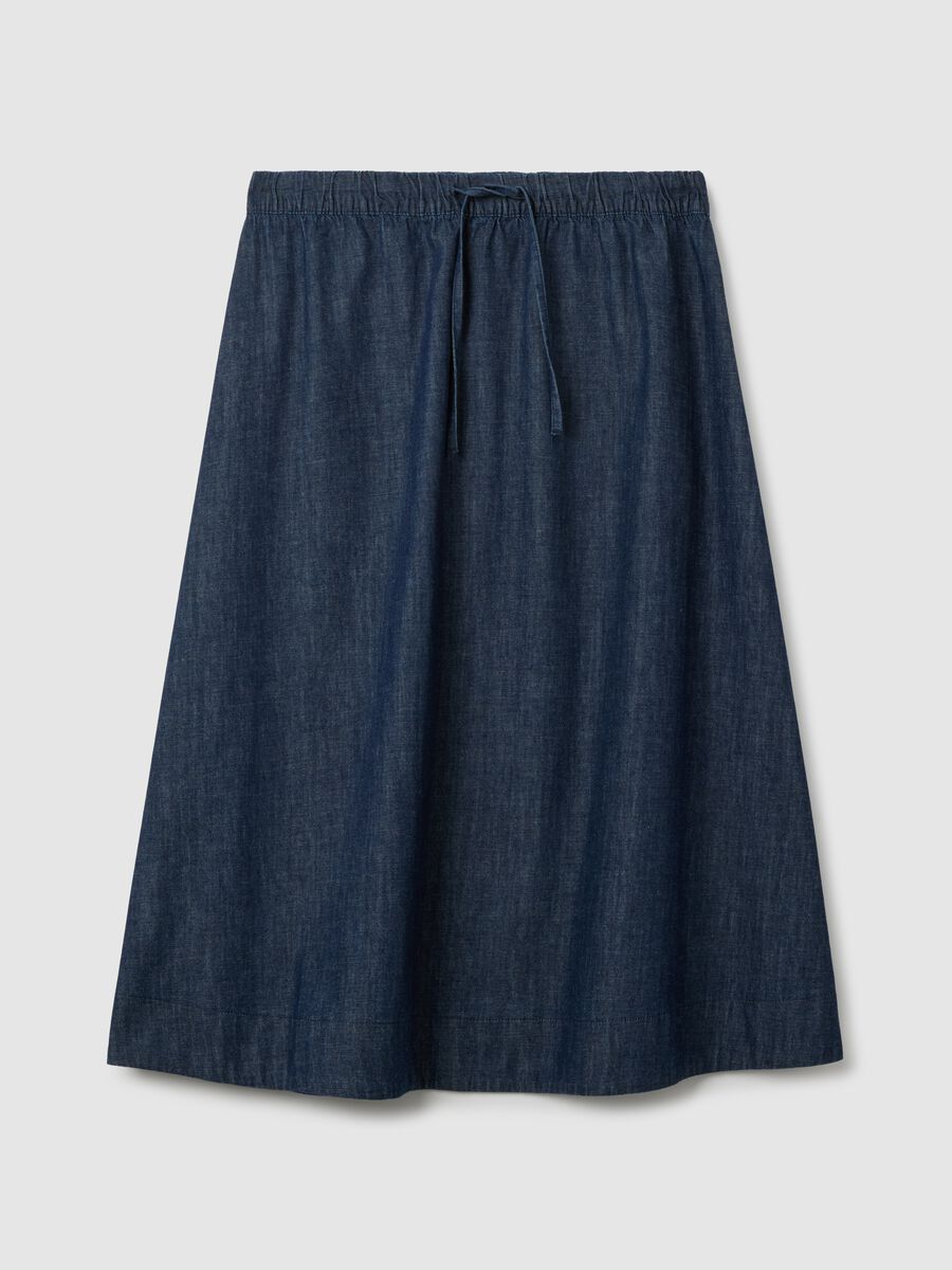 Pure Cotton Denim Skirt Regular Fit_4