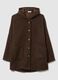 Brown regular fit coat with buttons and hood_0