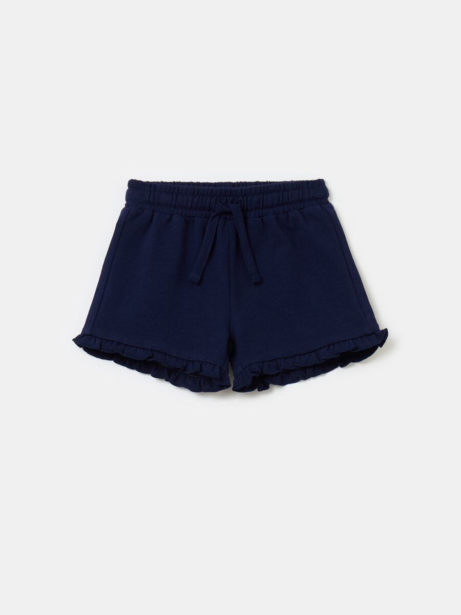 Shorts with drawstring and frills_1