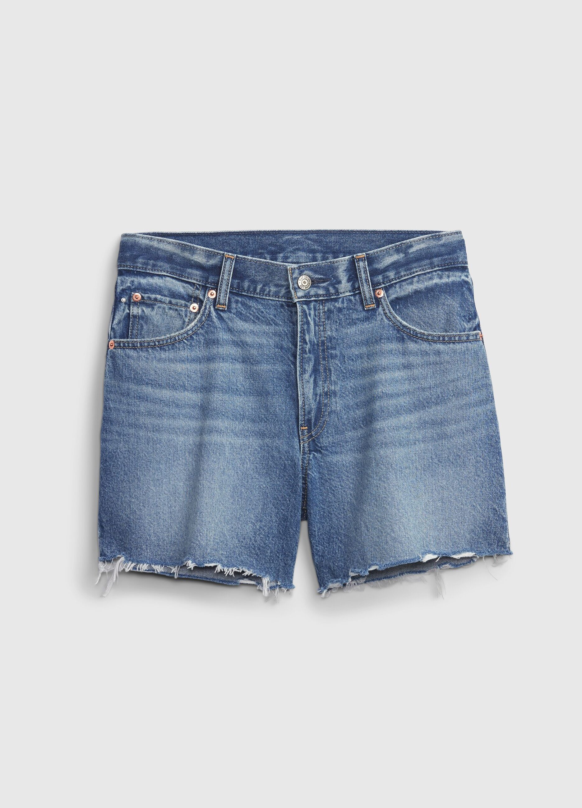 Shorts in denim a vita bassa_4