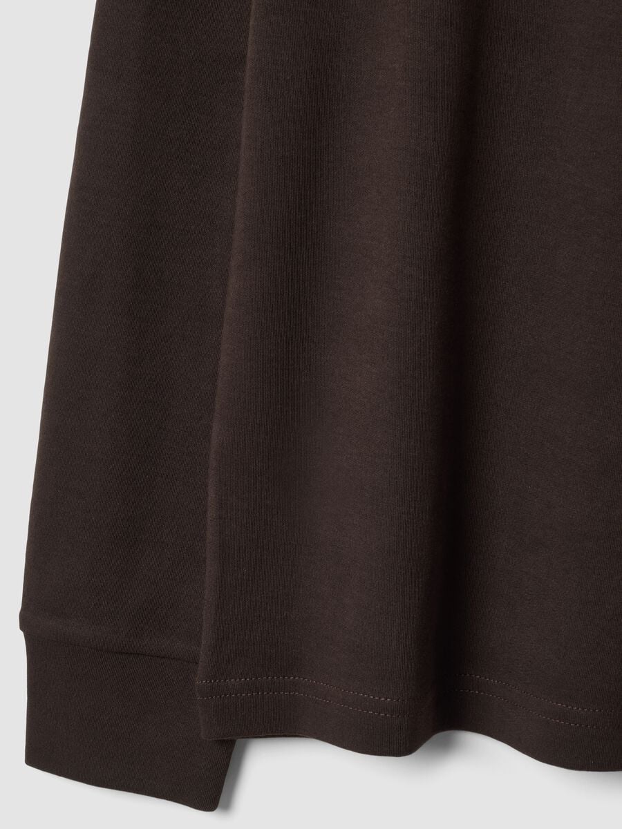 Brown pure cotton crew-neck T-shirt_1