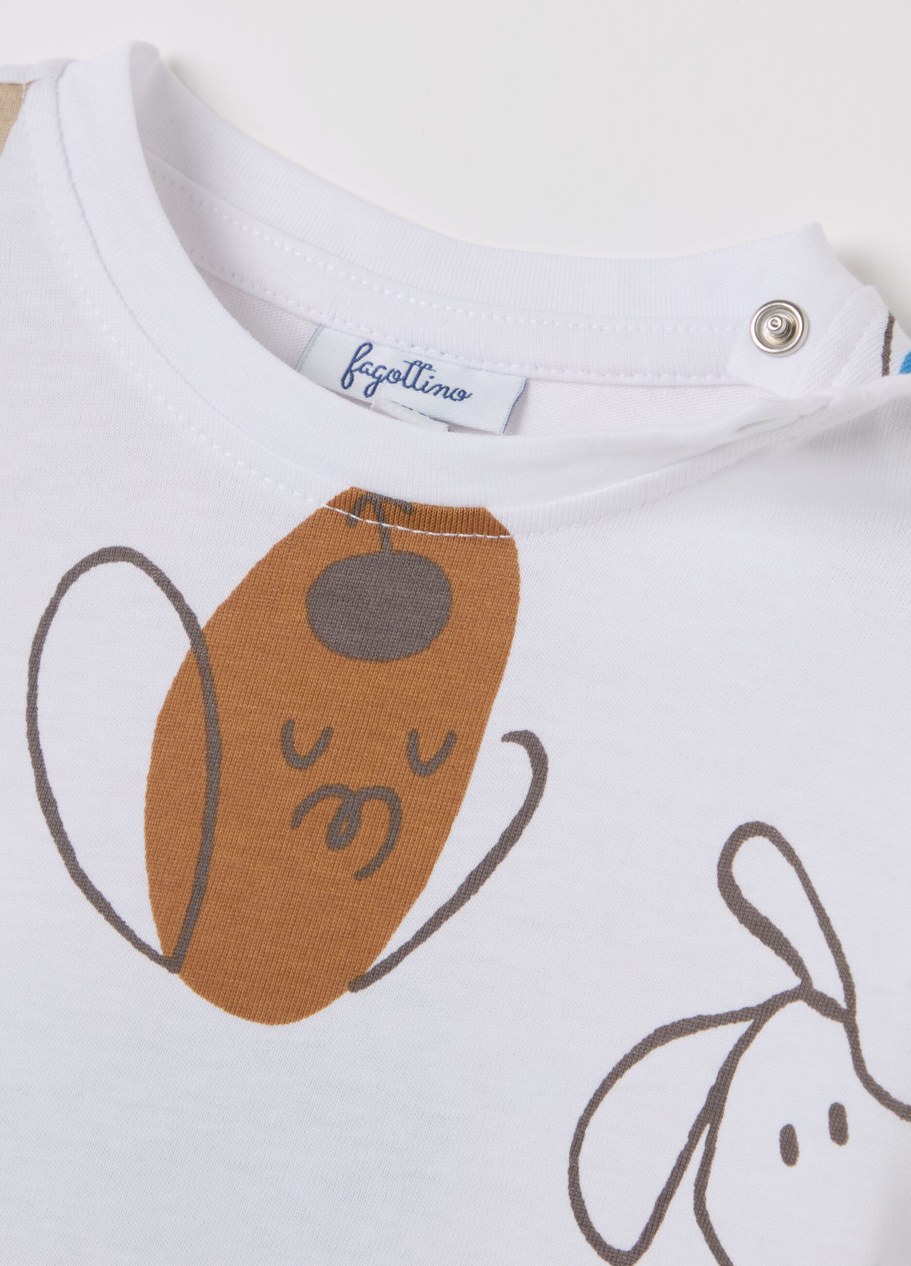 Cotton T-shirt with puppy print