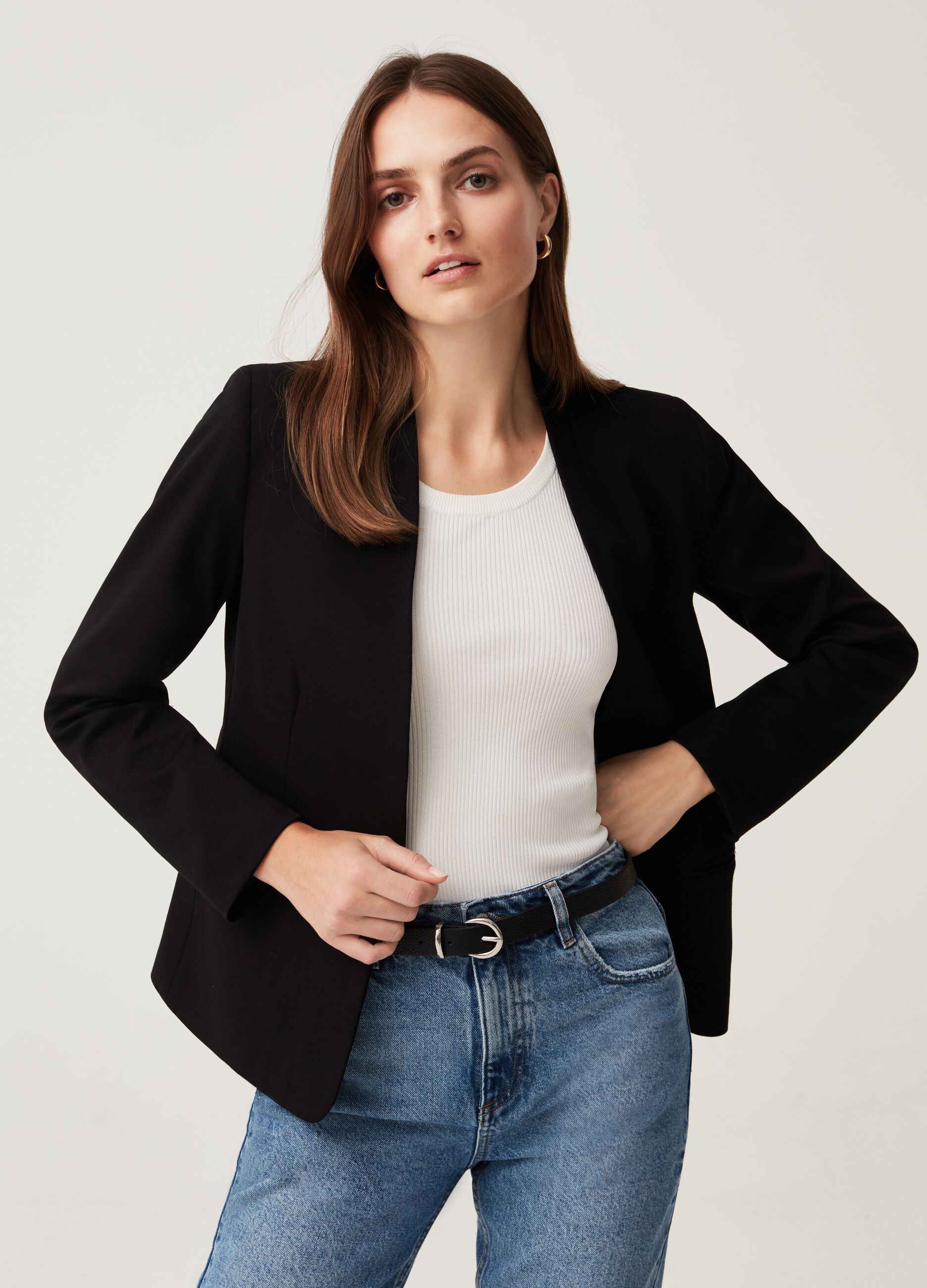 Blazer in viscosa stretch