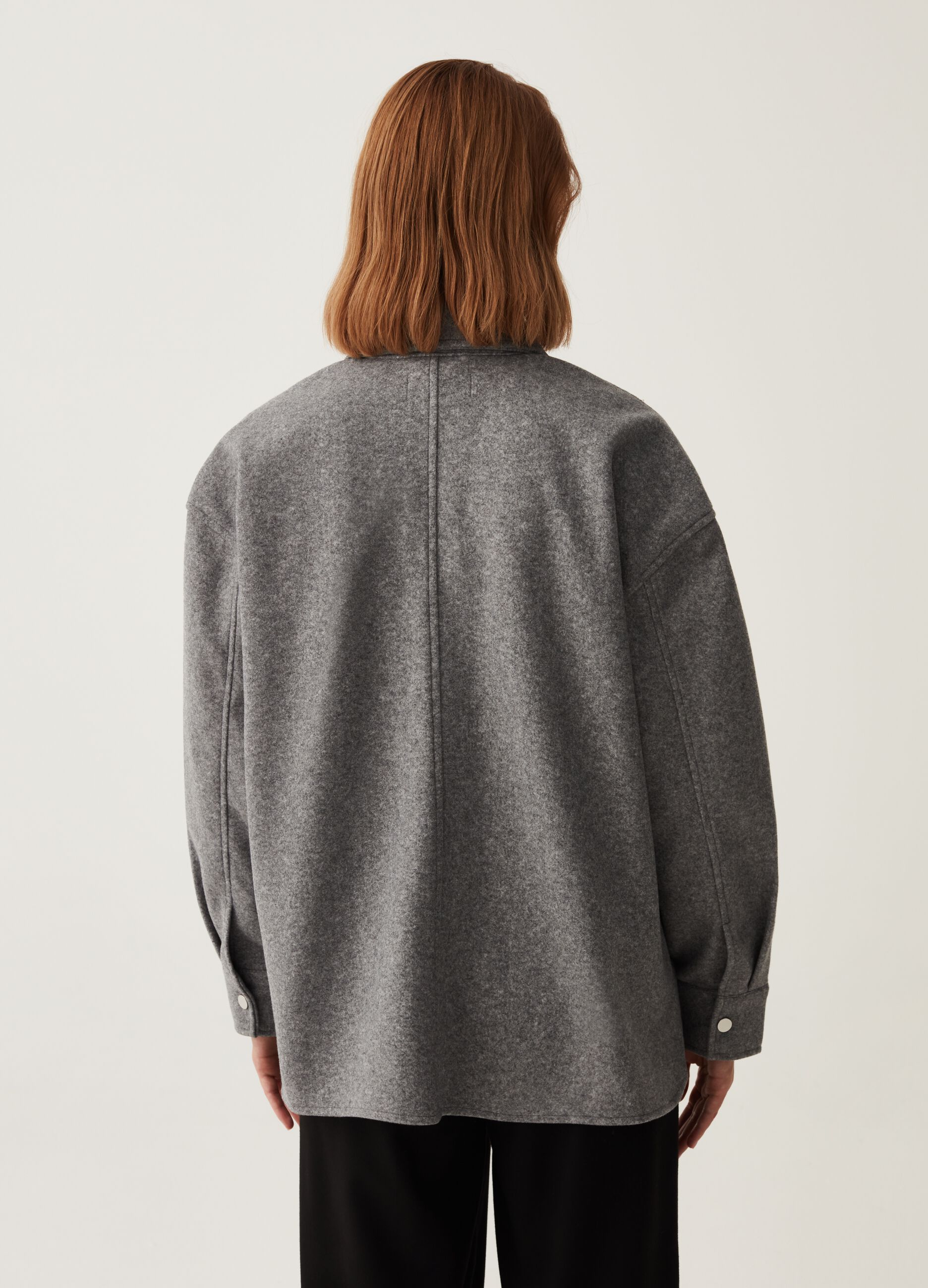 Shacket oversize in panno melange_2
