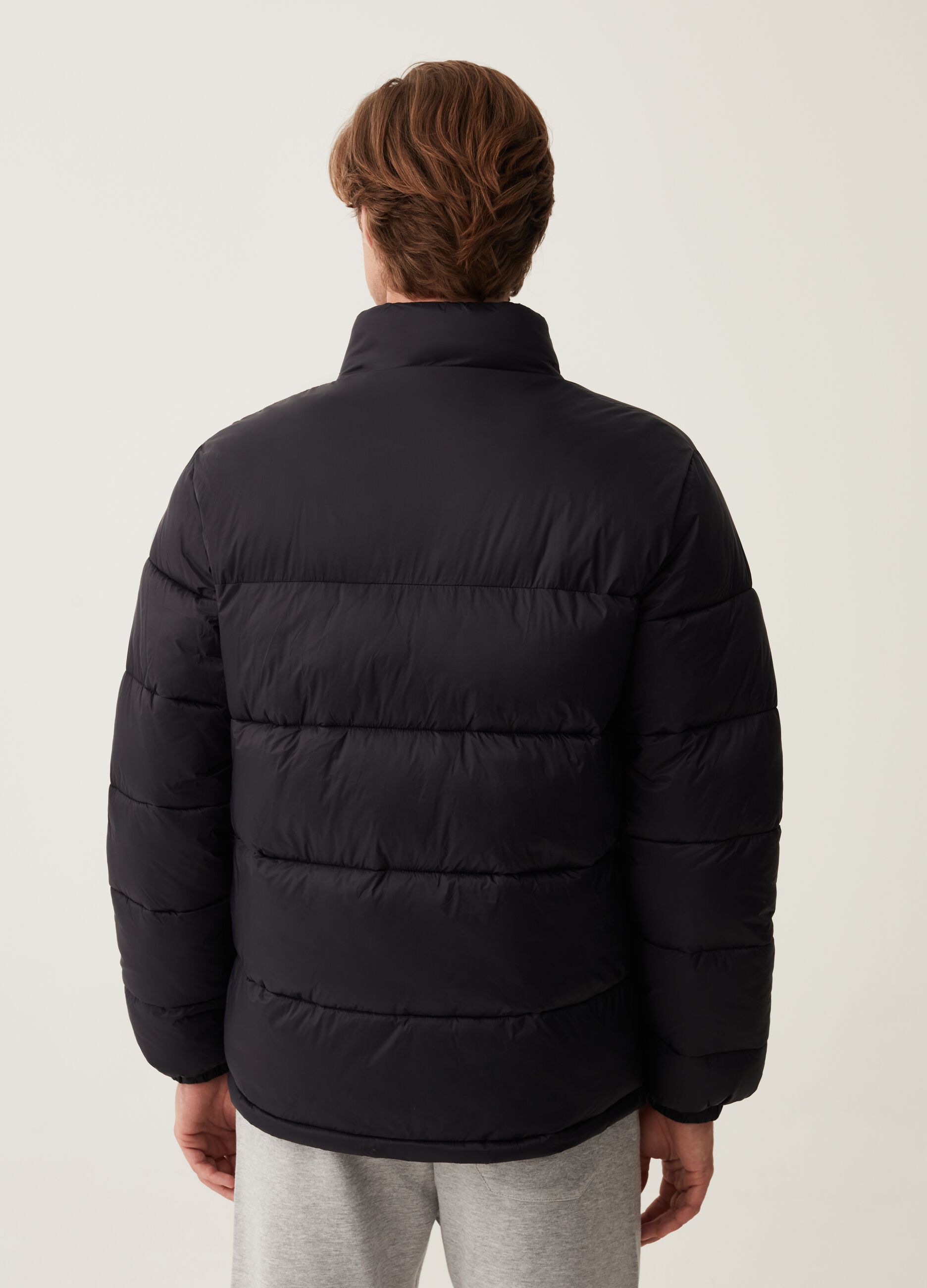 Piumino full-zip con stampa logo_2