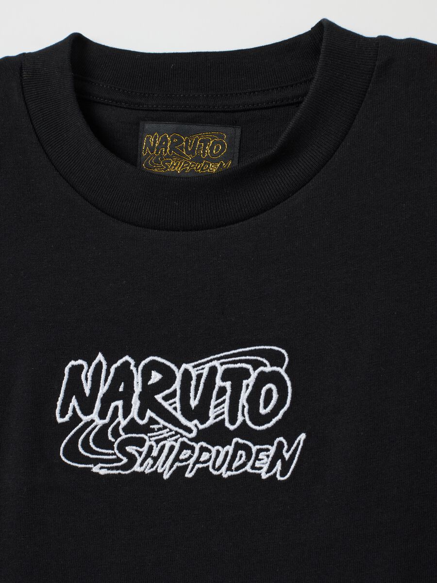 Men's pure cotton black T-shirt with Naruto print_1