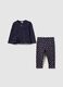 Blue cotton girl's outfit, regular fit_0