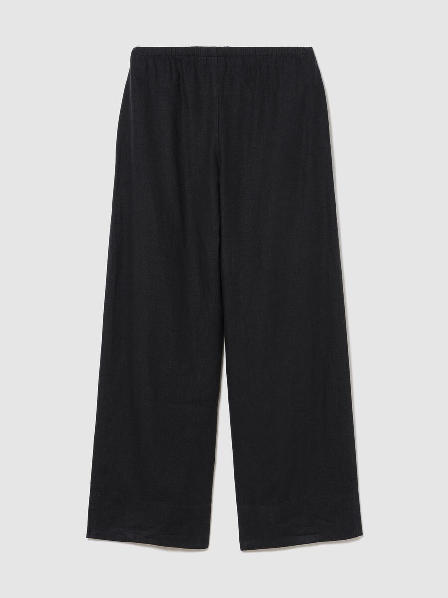 Wide-leg linen-blend trousers_5