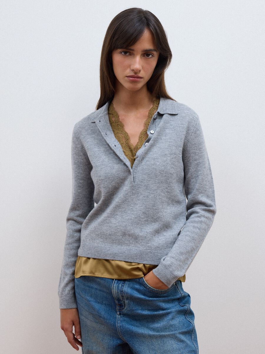 Grey pure wool crew-neck jumper_1