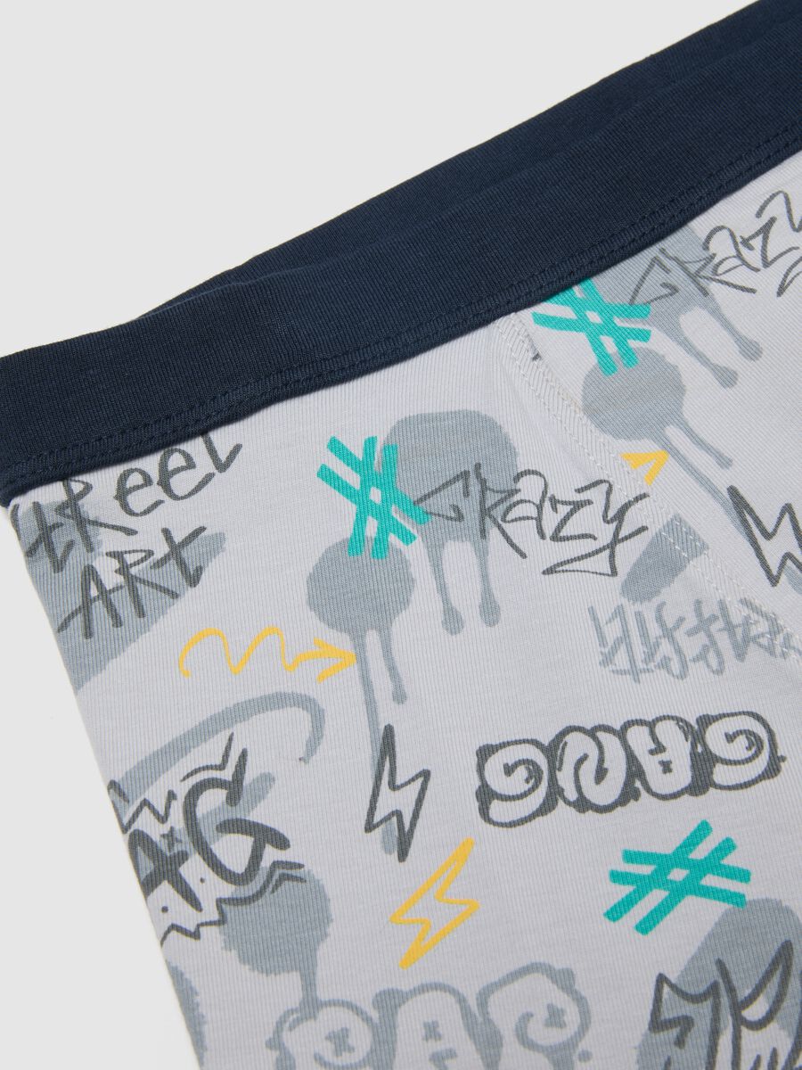 Boys' multicolour elastic cotton boxers with street prints_3
