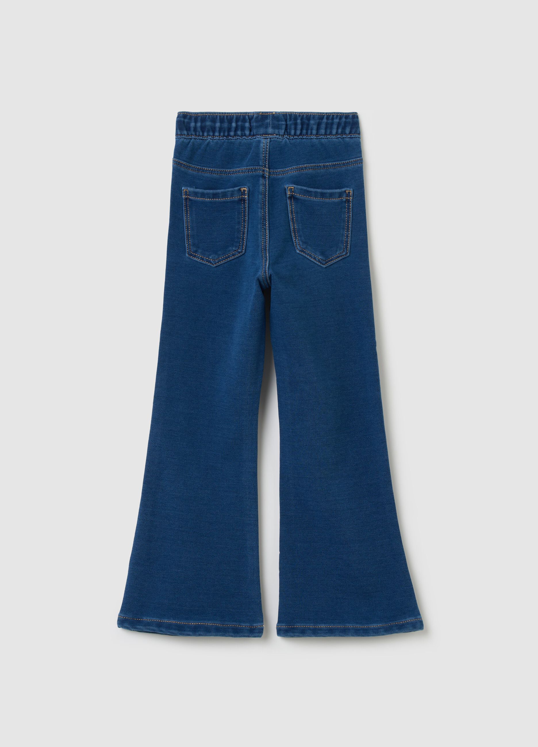 Flare-fit jeggings in French terry