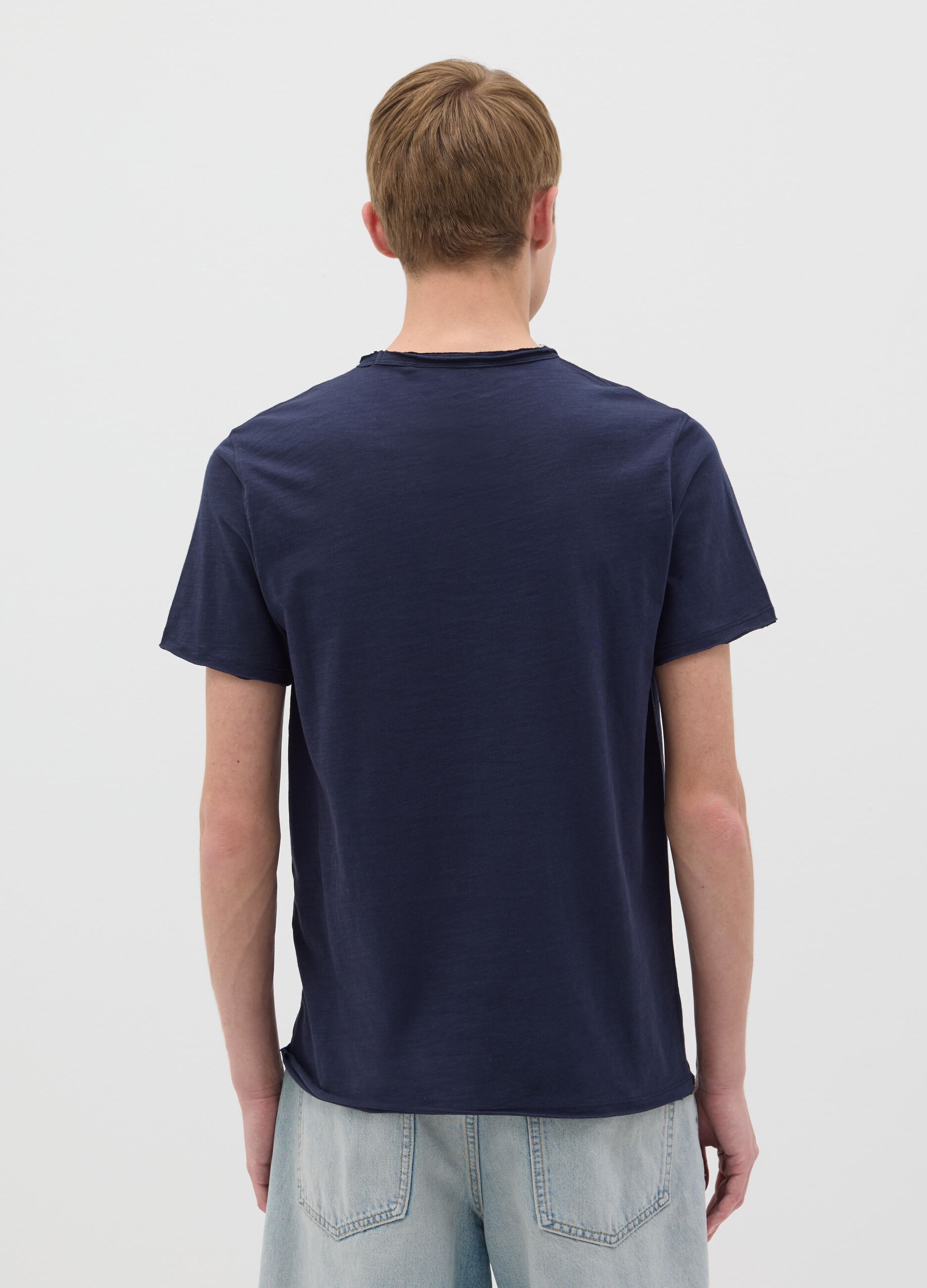 Cotton T-shirt with round neck