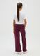 Girls' pure cotton red wide-leg striped trousers_1