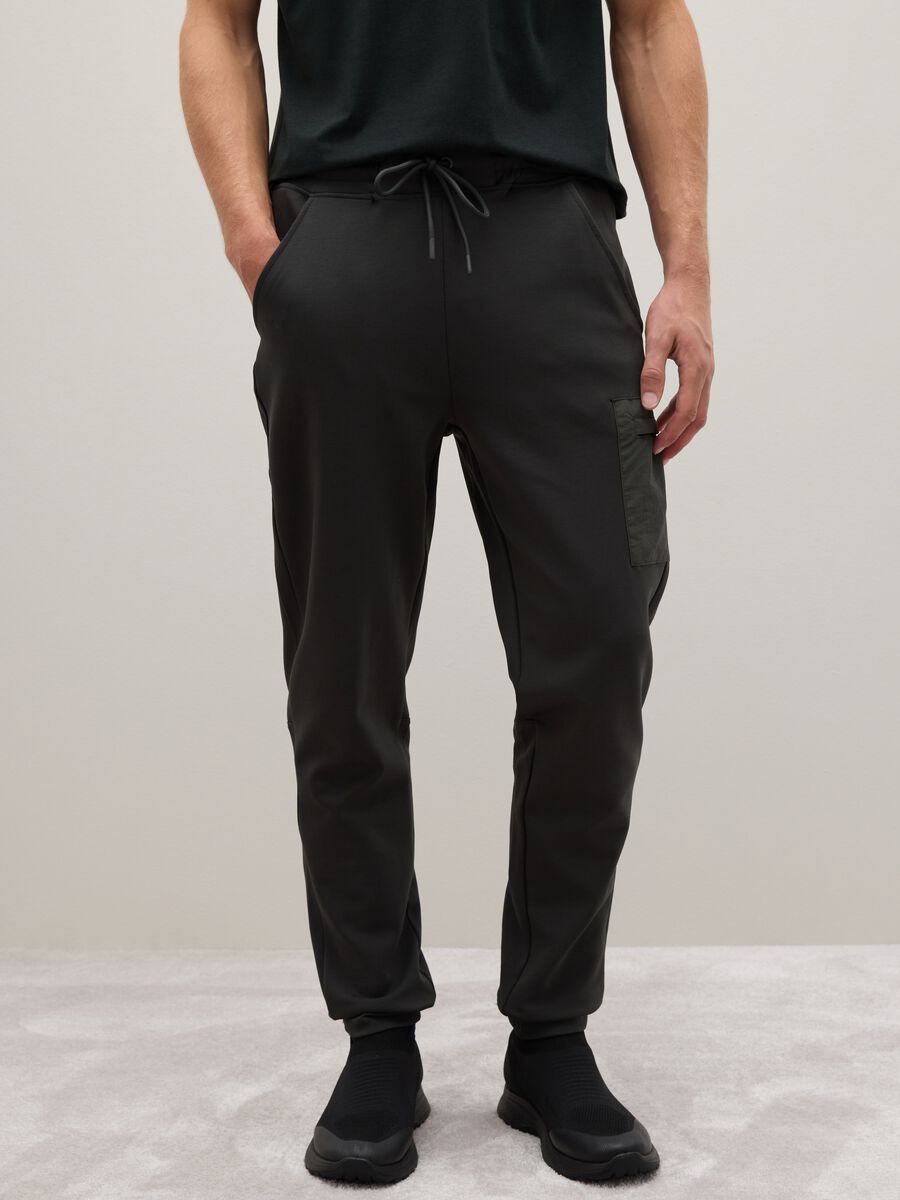 Green cotton blend trousers with regular fit_1