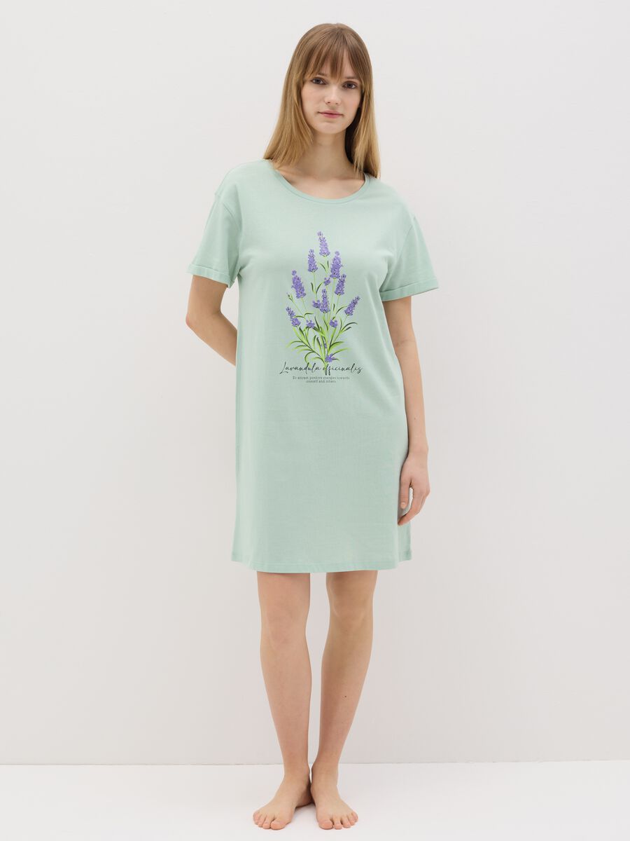 Blue nightdress with geometric print_0