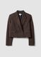 Brown stretch viscose cropped blazer_0