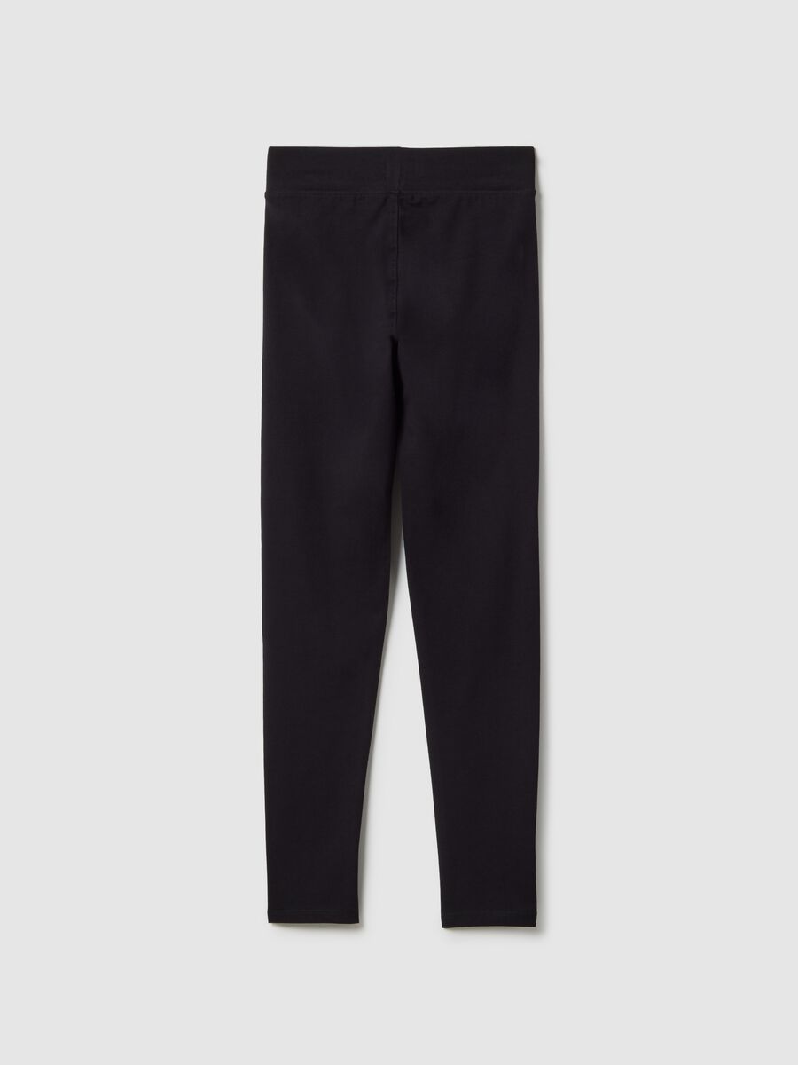 Girls' Black Stretch Cotton Skinny Fit Leggings_4
