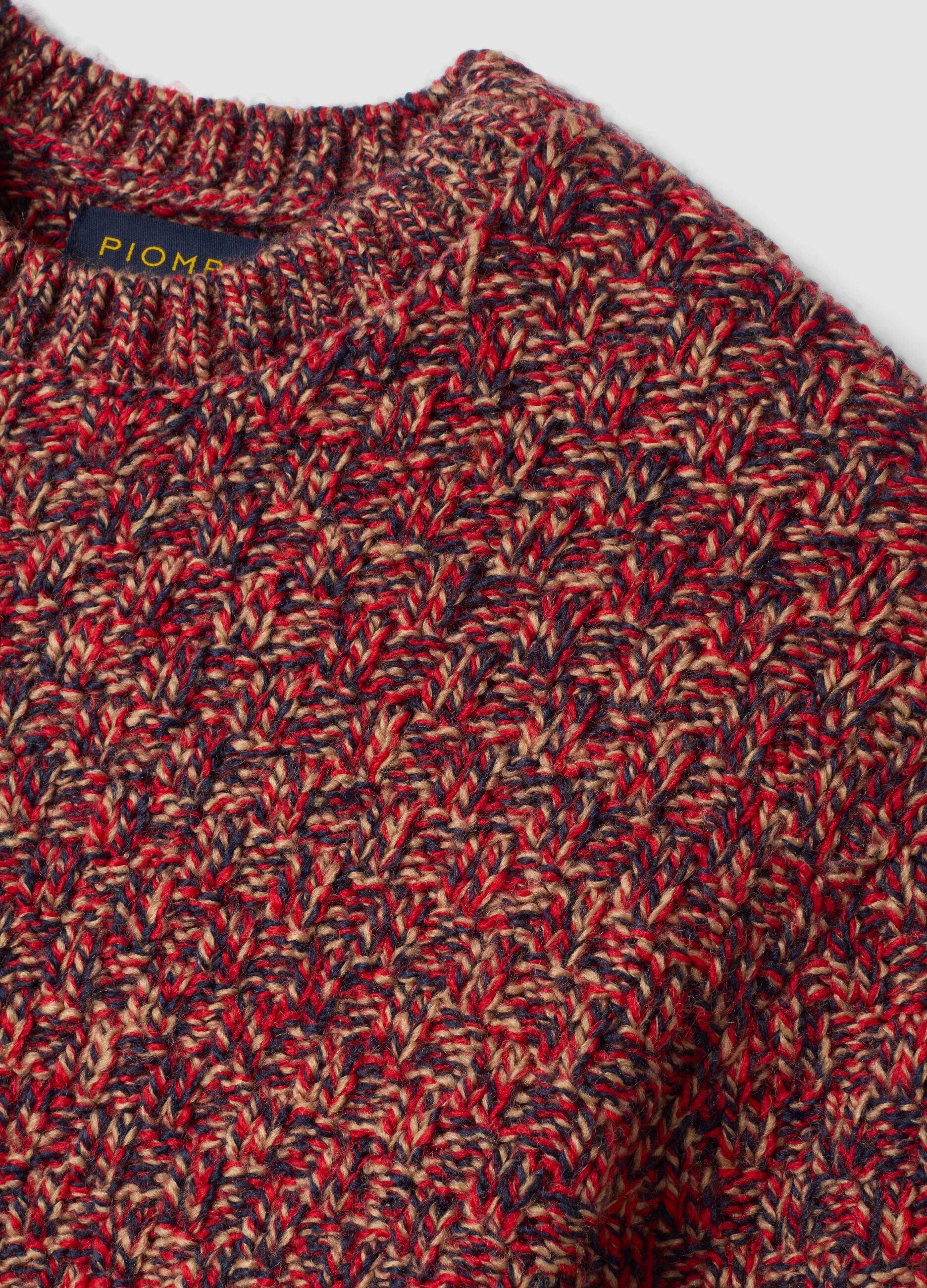 Multicolour regular-fit wool-blend crew-neck jumper