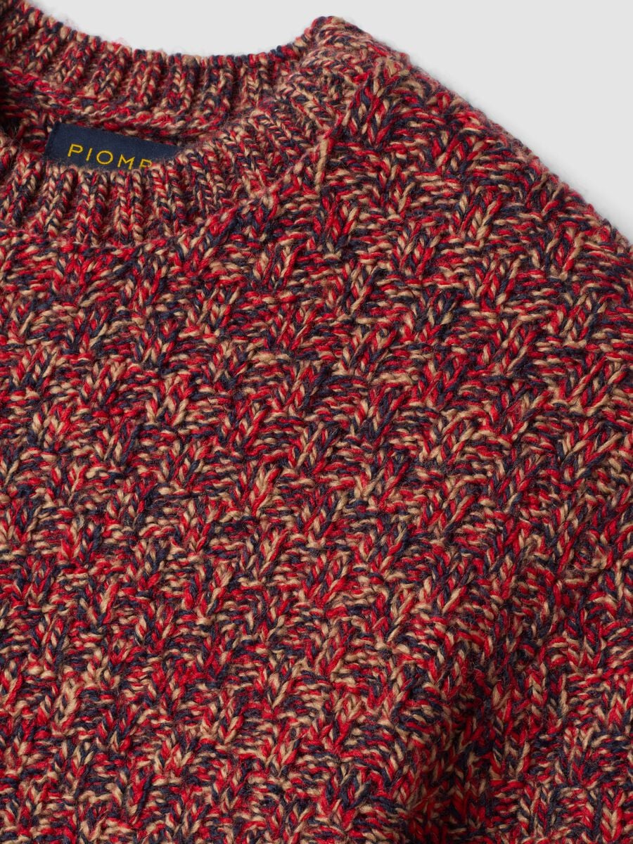 Maglione girocollo multicolor in misto lana regular fit_5