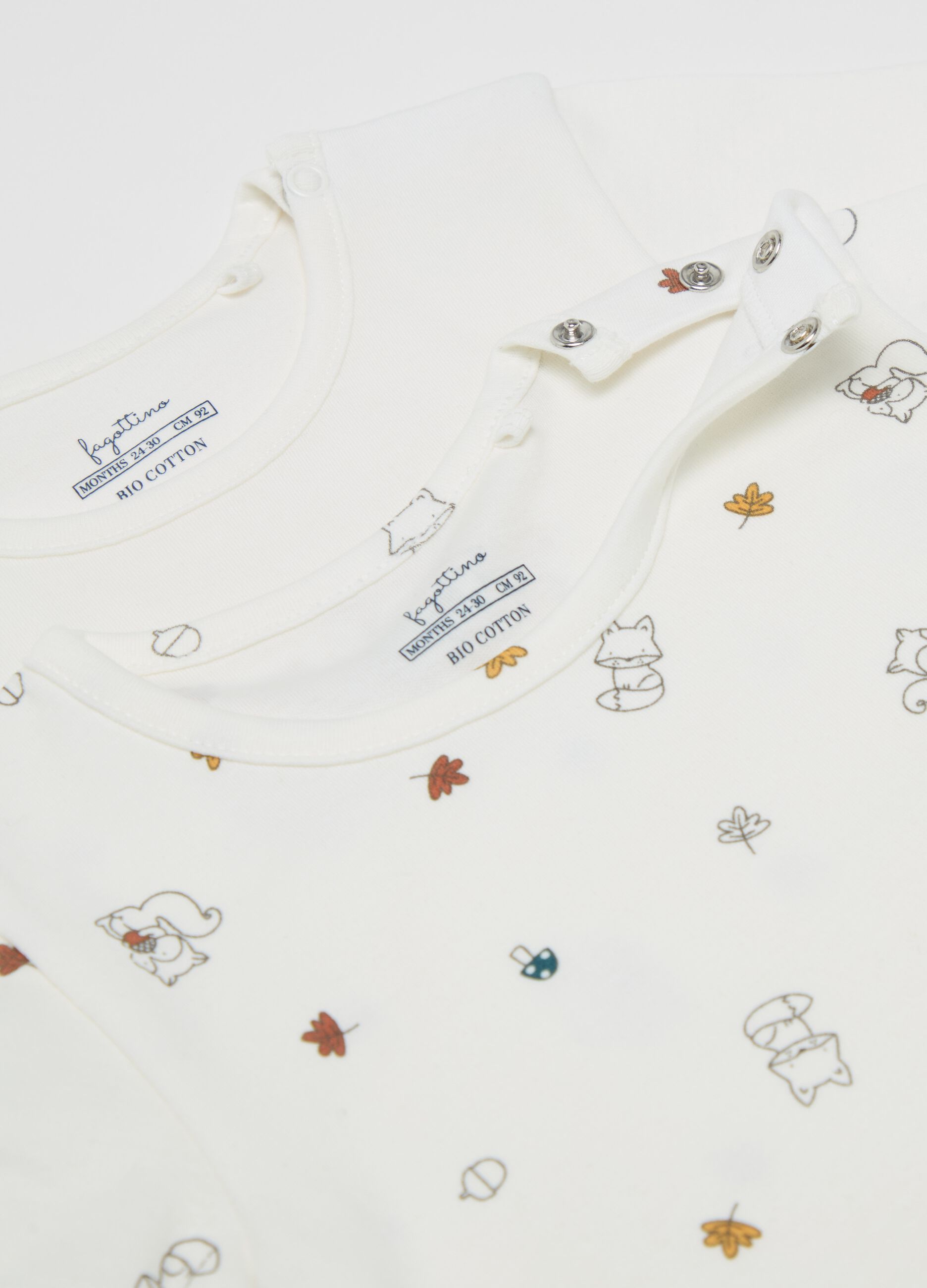 Two-pack organic cotton bodysuits with print