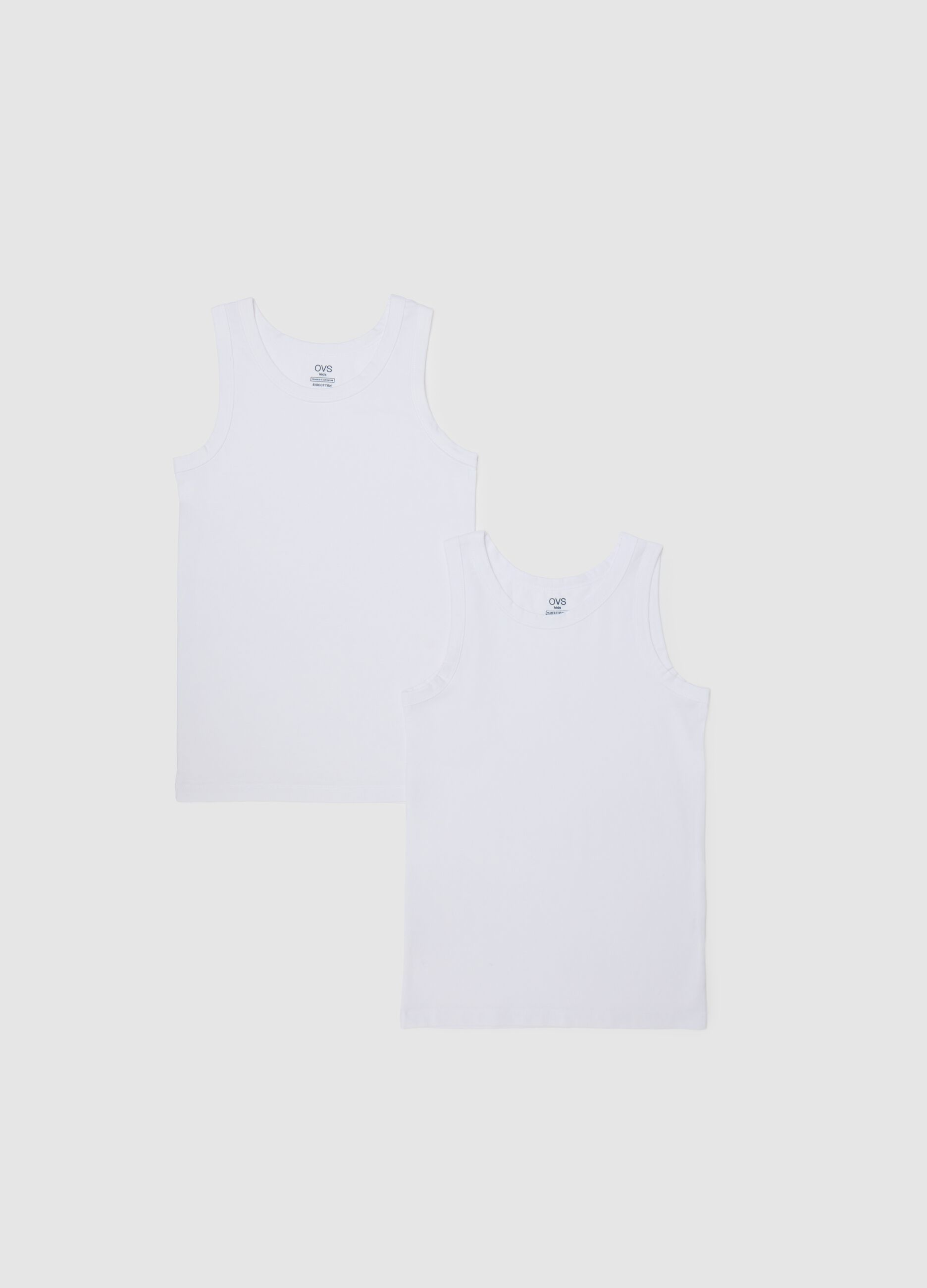Children's white stretch cotton vests regular fit
