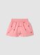 Pink pure cotton shorts with floral sequins_0
