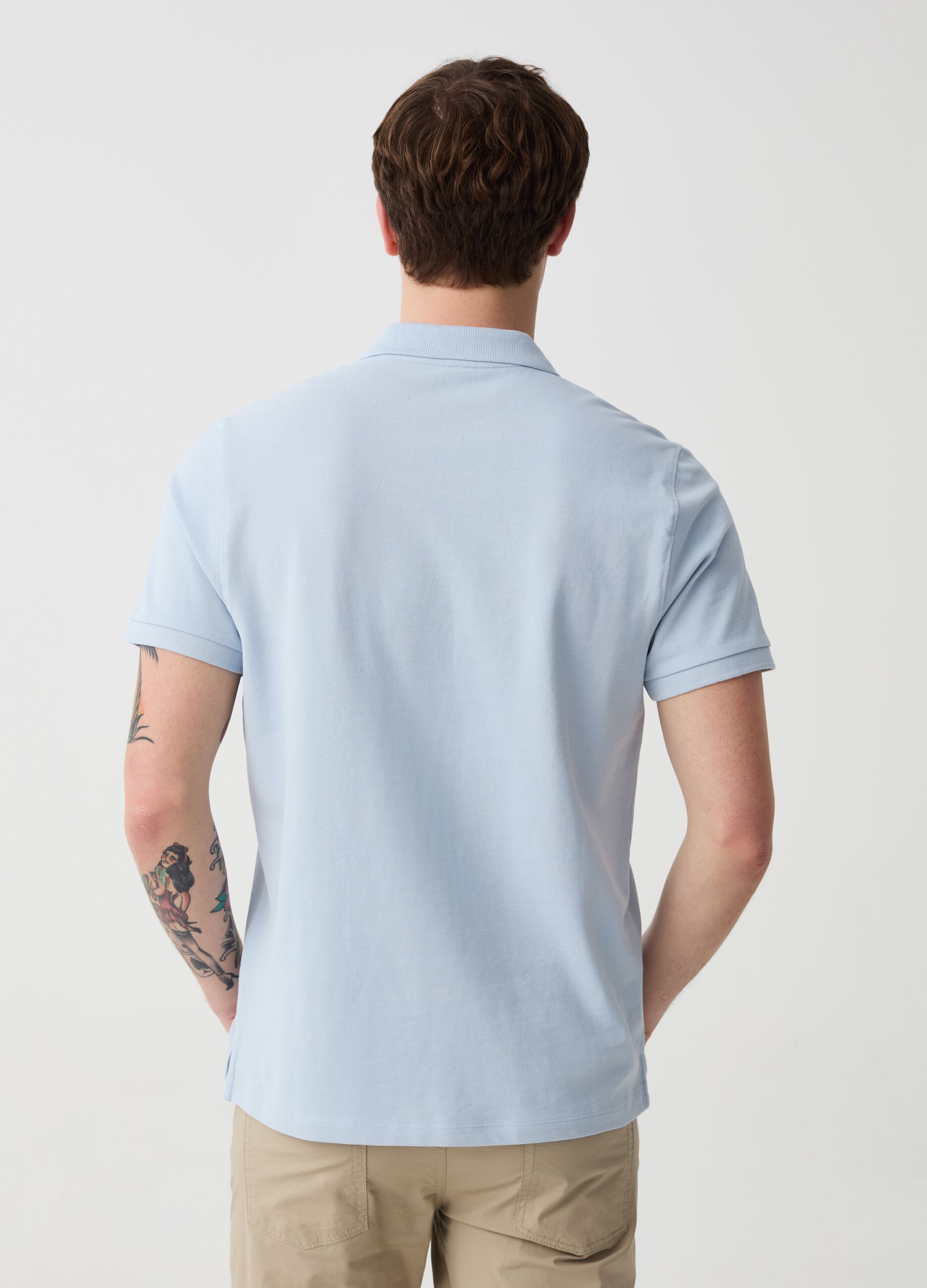 Organic cotton pique polo shirt