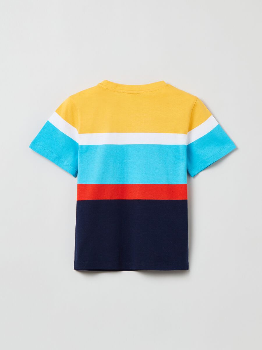 T-shirt in cotone color block_1
