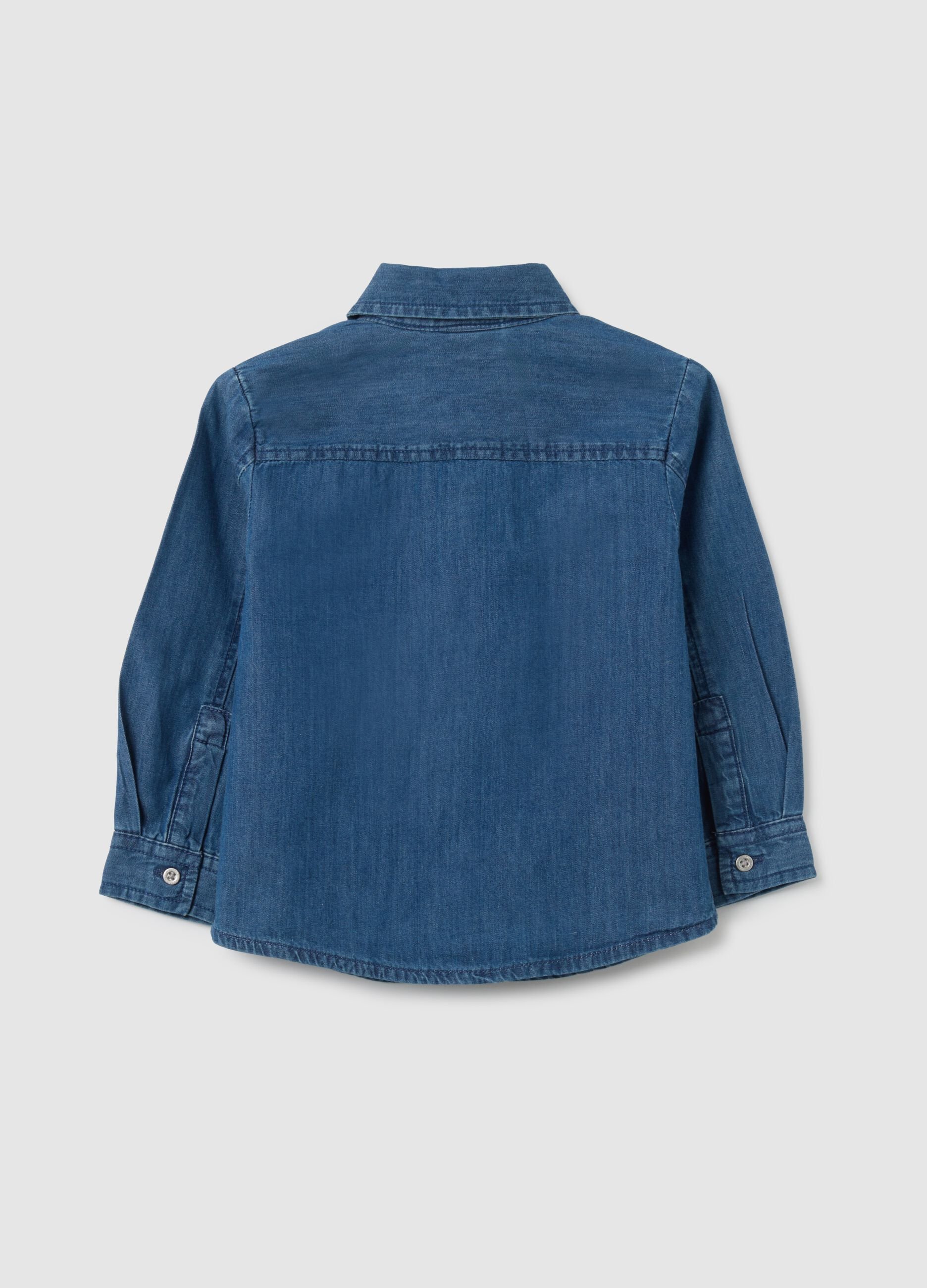 Children's denim shirt in pure cotton, regular fit