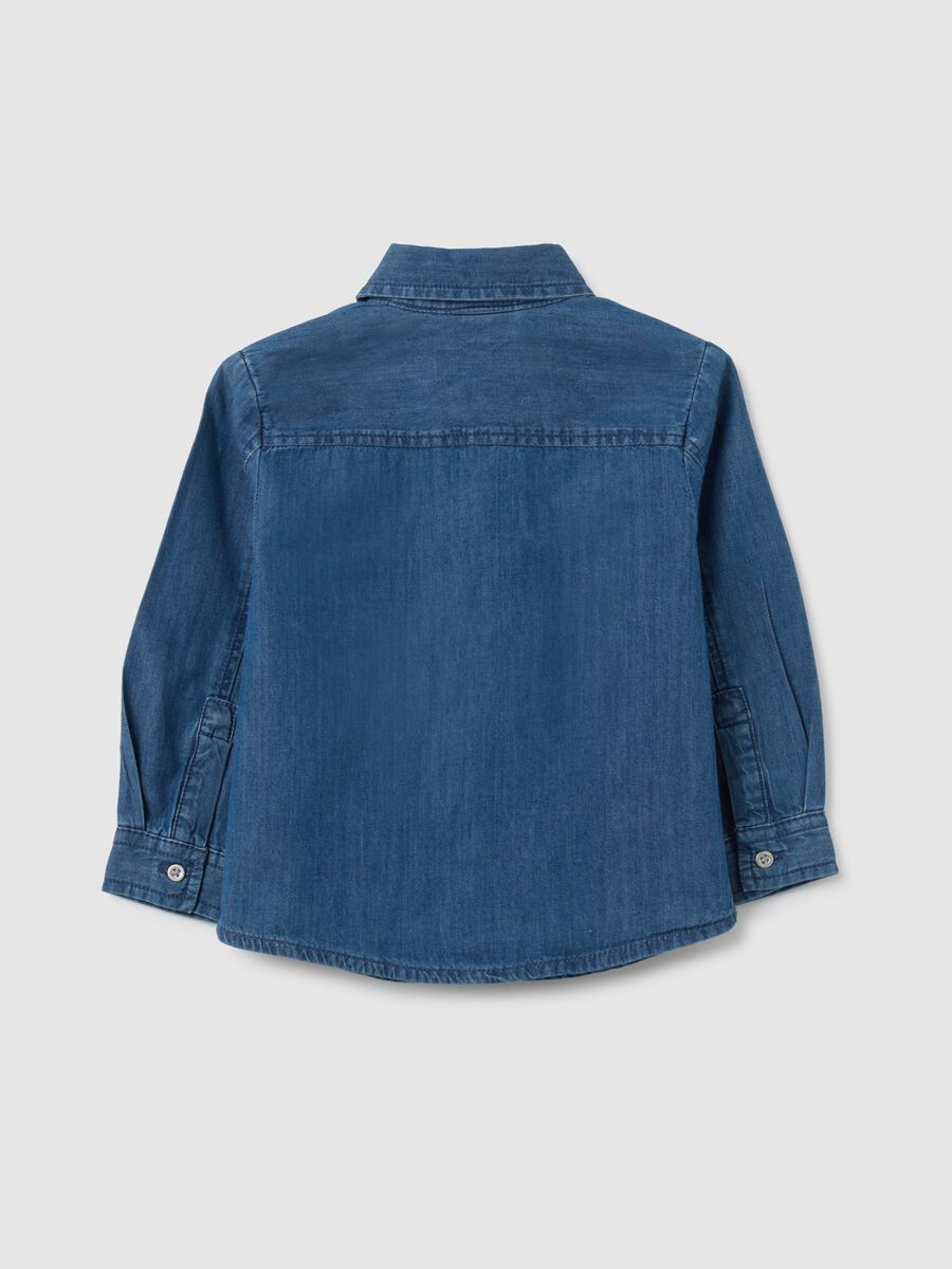 Children's denim shirt in pure cotton, regular fit_1