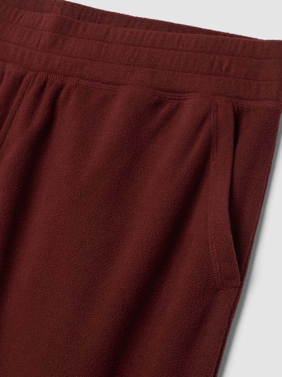 Pantaloni jogger rossi in pile regular fit_1