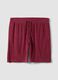 Red cotton-blend Bermuda shorts with elasticated waistband_4