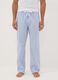 Blue striped organic cotton pyjama trousers_1