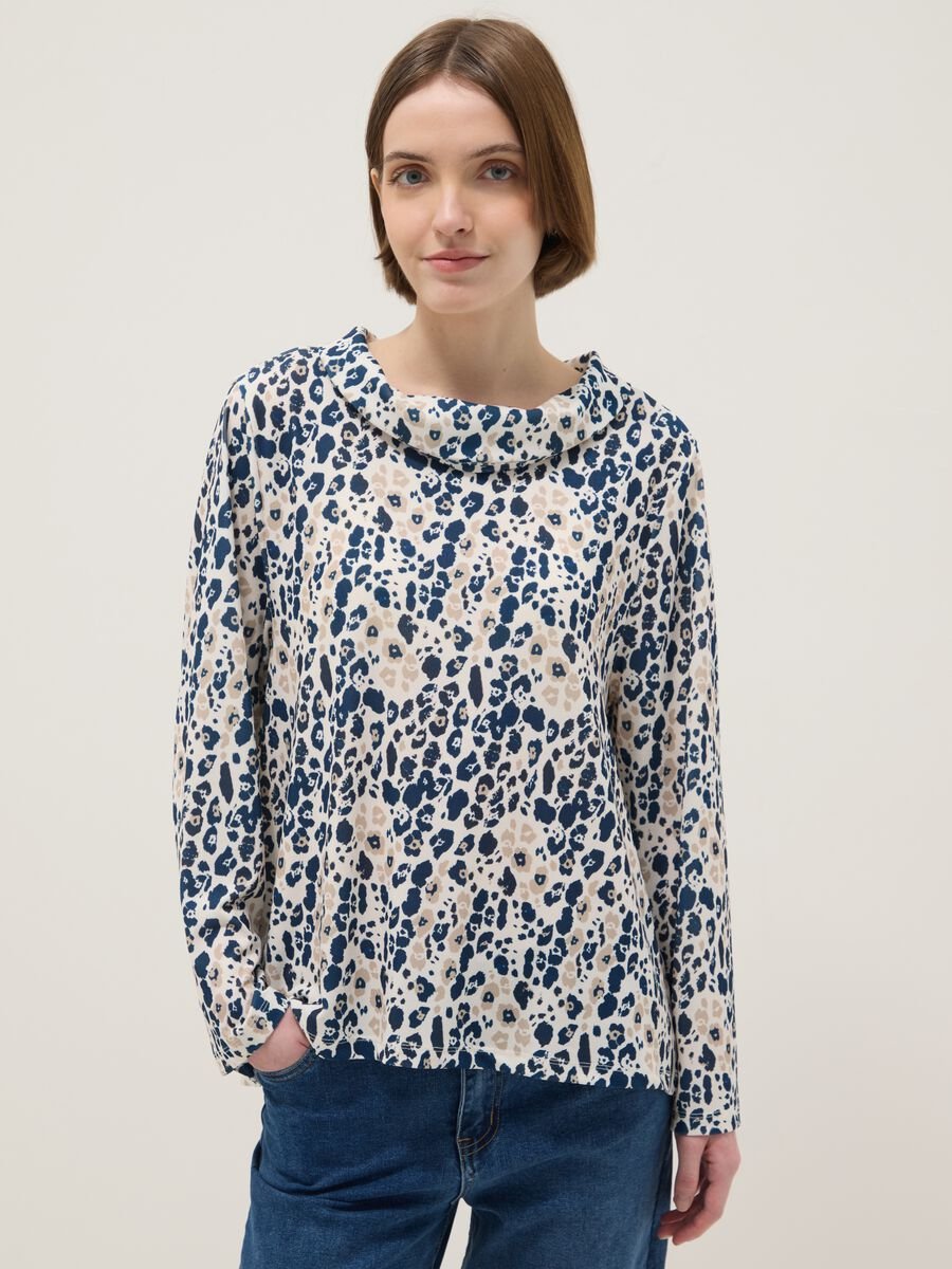 Maglia a maniche lunghe multicolor regular fit con fantasia_1