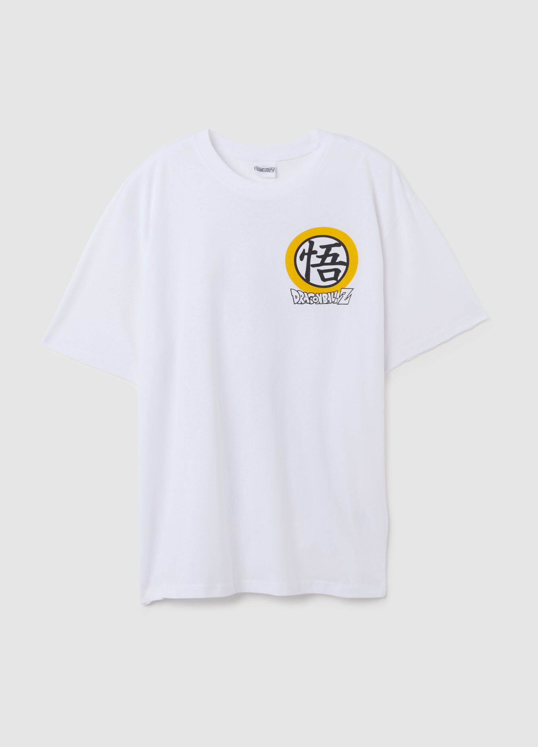 White pure cotton T-shirt relaxed fit with print