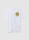 White pure cotton T-shirt relaxed fit with print_4