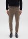 Brown skinny fit stretch cotton trousers_1