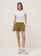 Green cotton-blend shorts with elasticated waist, regular fit_0